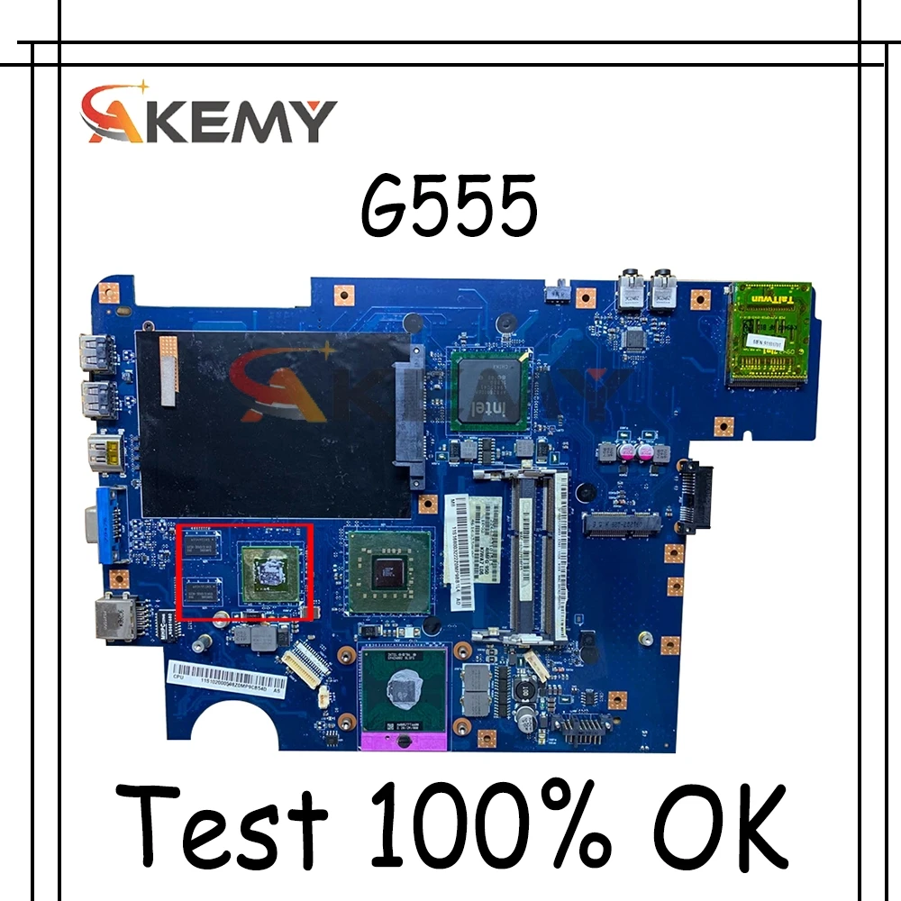 

Материнская плата Akemy, обновленная версия intel для ноутбука lenovo G555, с бесплатным радиатором и процессором