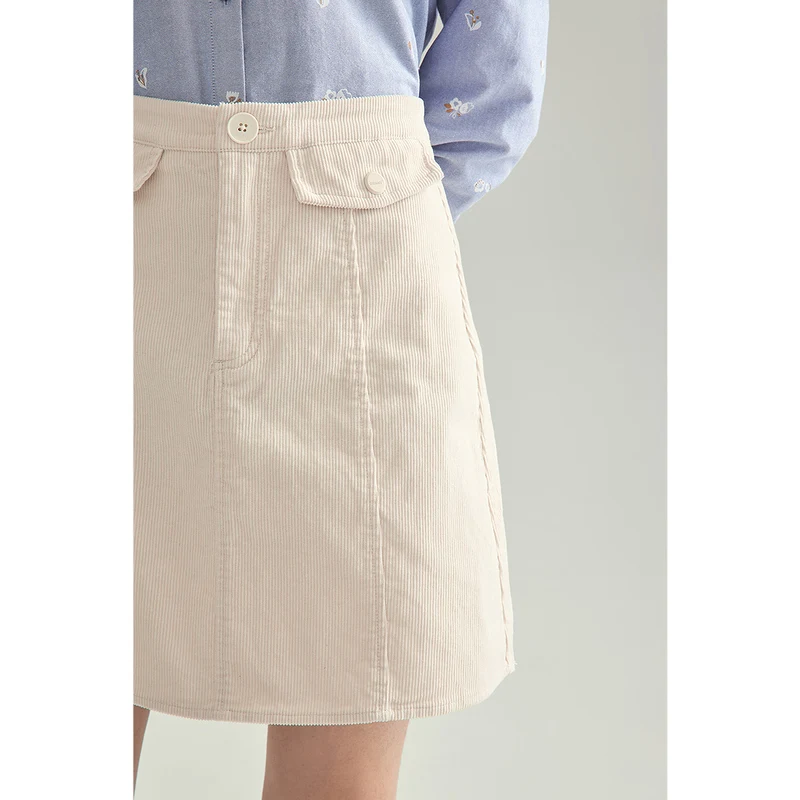 INMAN осенне-зимняя женская юбка в винтажном стиле с декоративными карманами