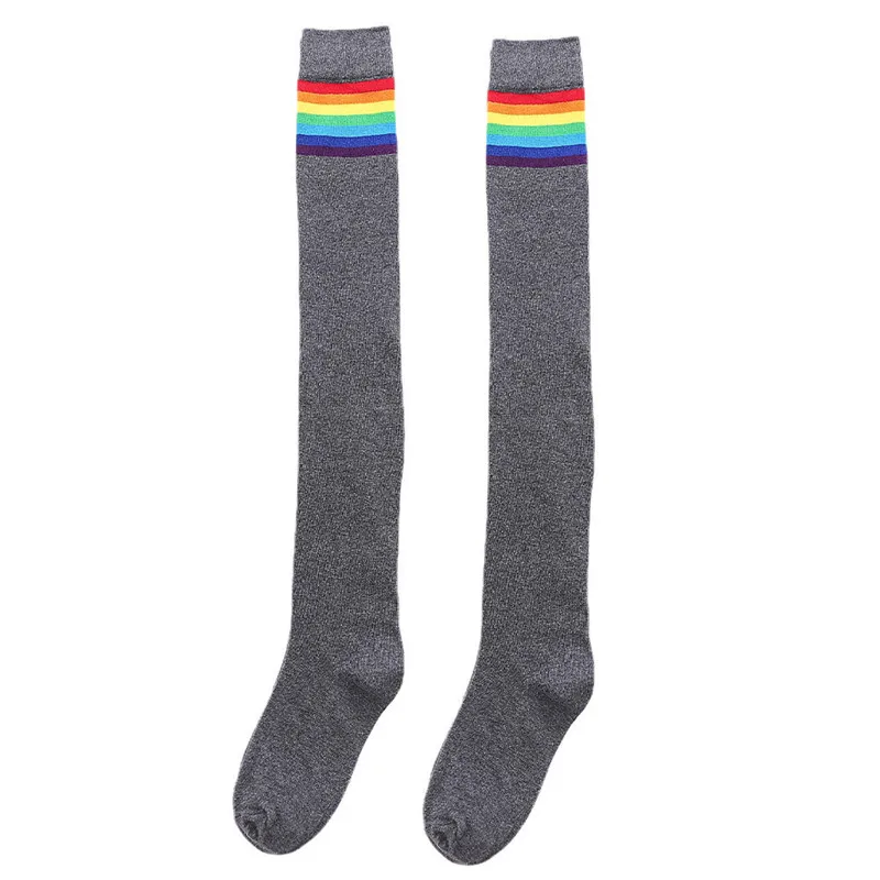 

1 Pair Cutton Stripe Stockings Girls Korean Japanese Kawaii Lolita Socks Casual Thigh High Knee Socks Womens Long Socks