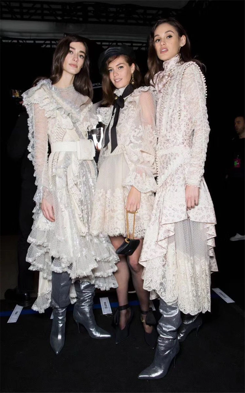 COLOREE Runway дизайнерское осенне-зимнее женское асимметричное платье винтажное Цветочное платье средней длины в стиле пэчворк вечерние платья для отдыха