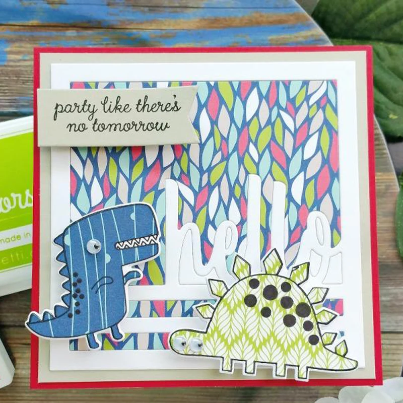 Wish You A dino-клещ Day прозрачные силиконовые динозавры + фраз для DIY скрапбукинга