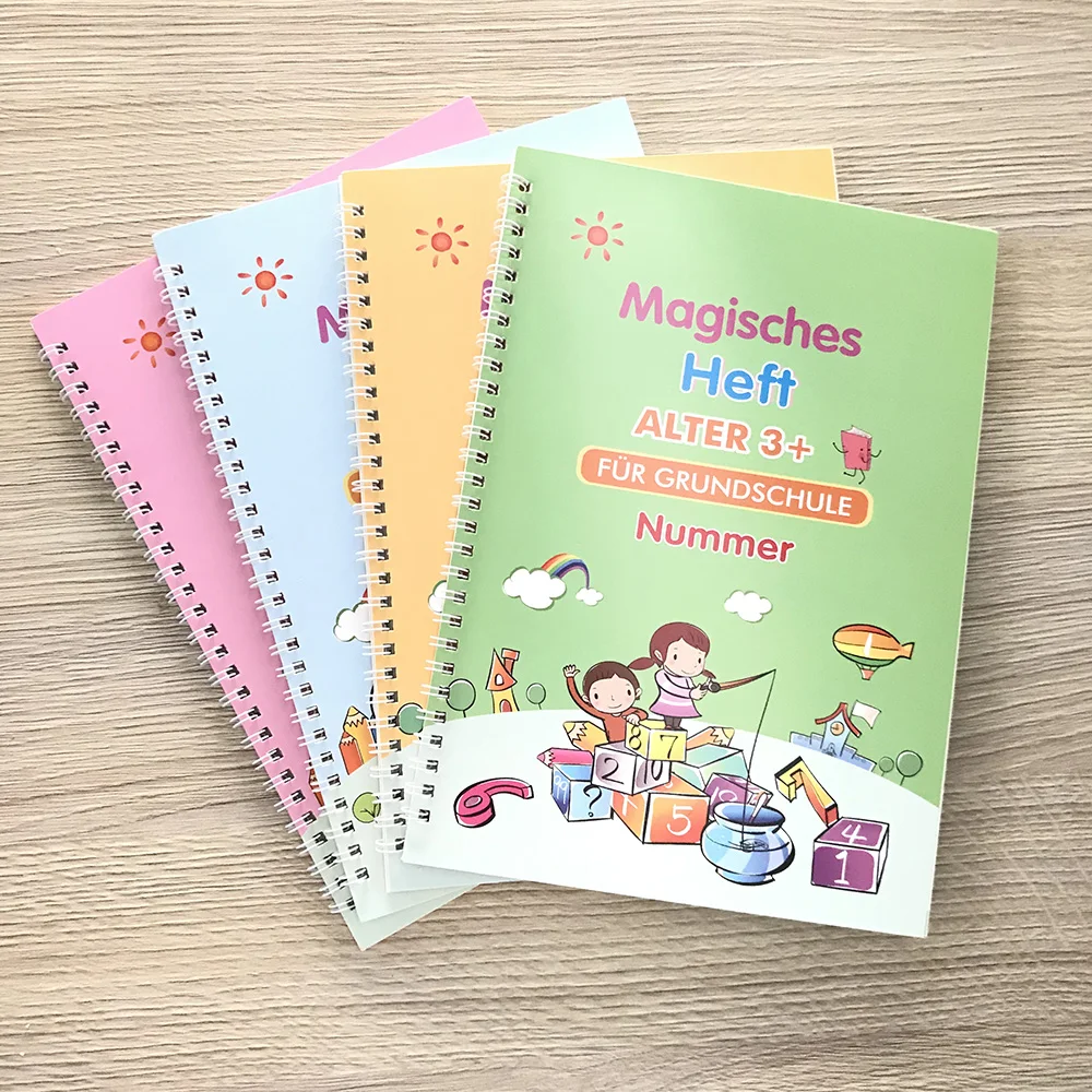 

Large Size 18.5x26cm Deep Groove German Language Magic Book Letters Kids Handwriting Magic Practice Copybook Children's Books