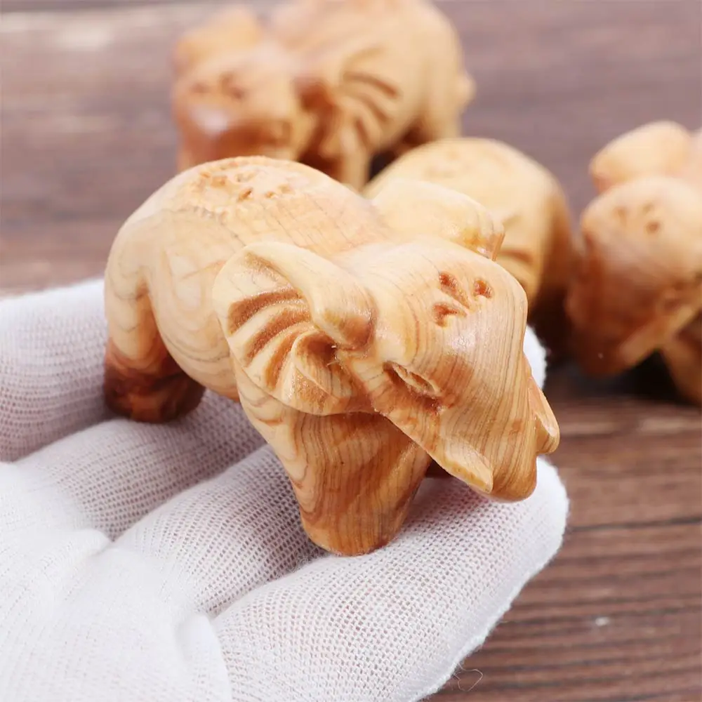 1 шт. фигурки слонов ремесло Резные Природные деревянные минеральные мини