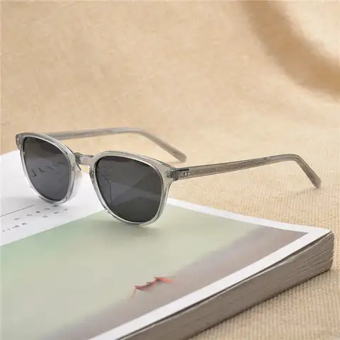 Солнцезащитные очки от бренда Fairmont Acetate, прямоугольные солнцезащитные очки для путешествий для мужчин и женщин OV5219, винтажные Ретро очки ...