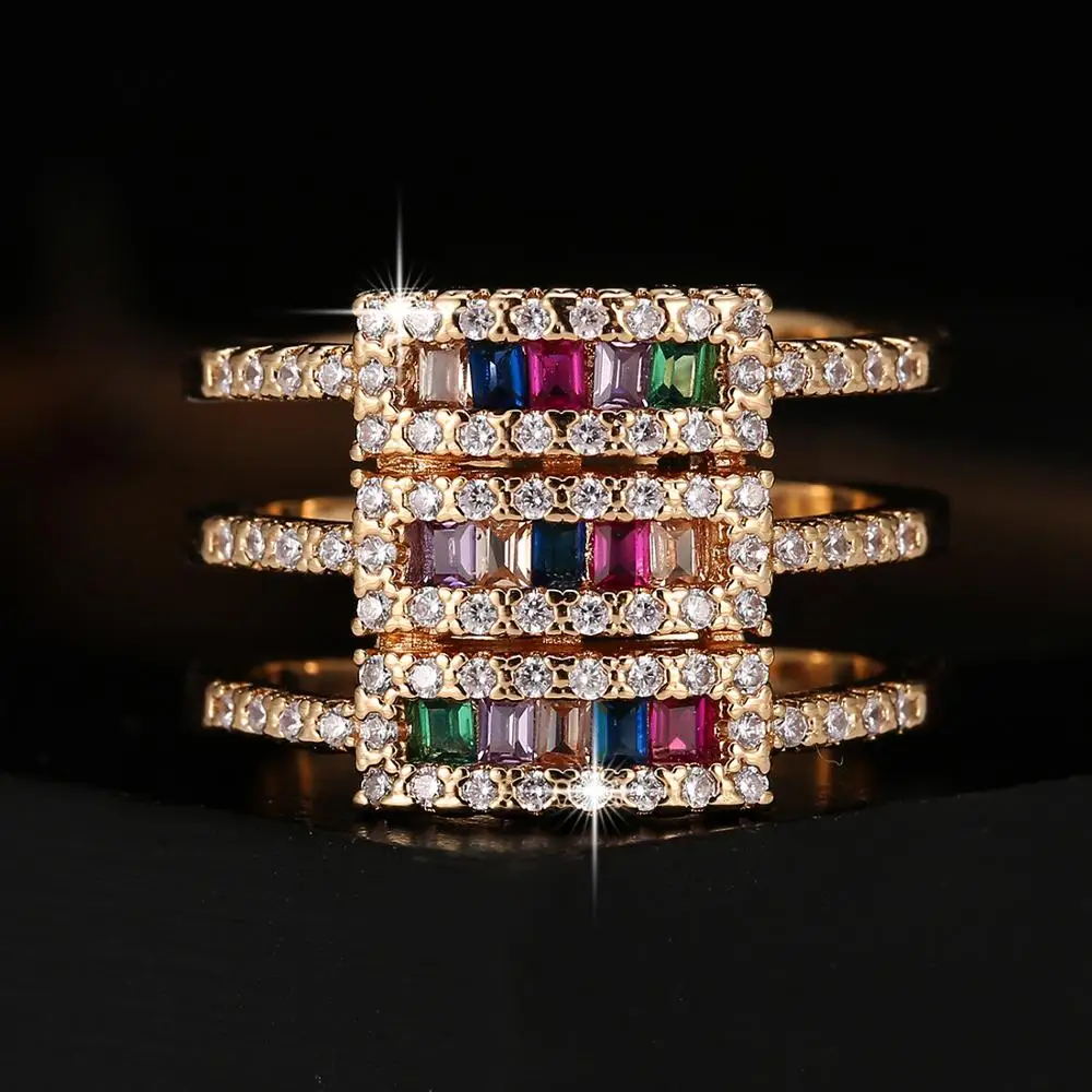 Lingmei оптовая продажа Новая мода Белый Красный Синий Циркон желтое золото цвет