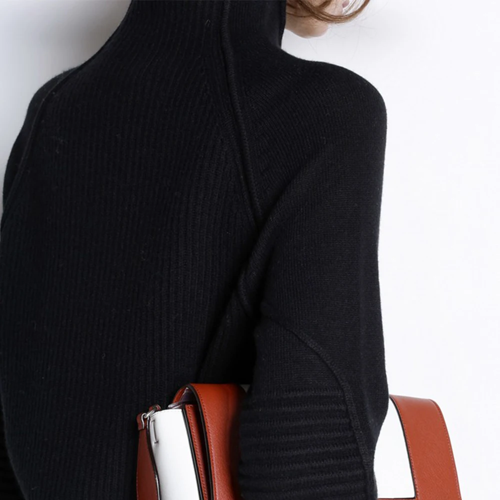 

Latest Autumn Winter Cashmere Sweater Women Turtleneck Thick Warm Pullover Loose Sweater Large Size Knitted Wool Tops Streetwear