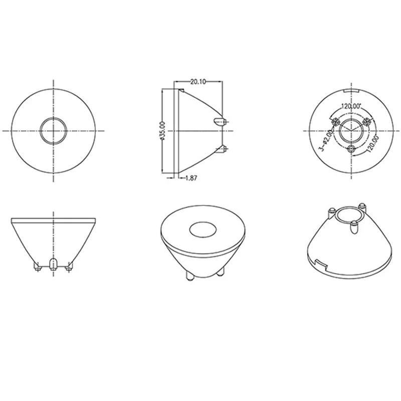 Фабрика 35 × 20 1 мм объектив сценической лампы PMMA оптический светодиодный фонарик