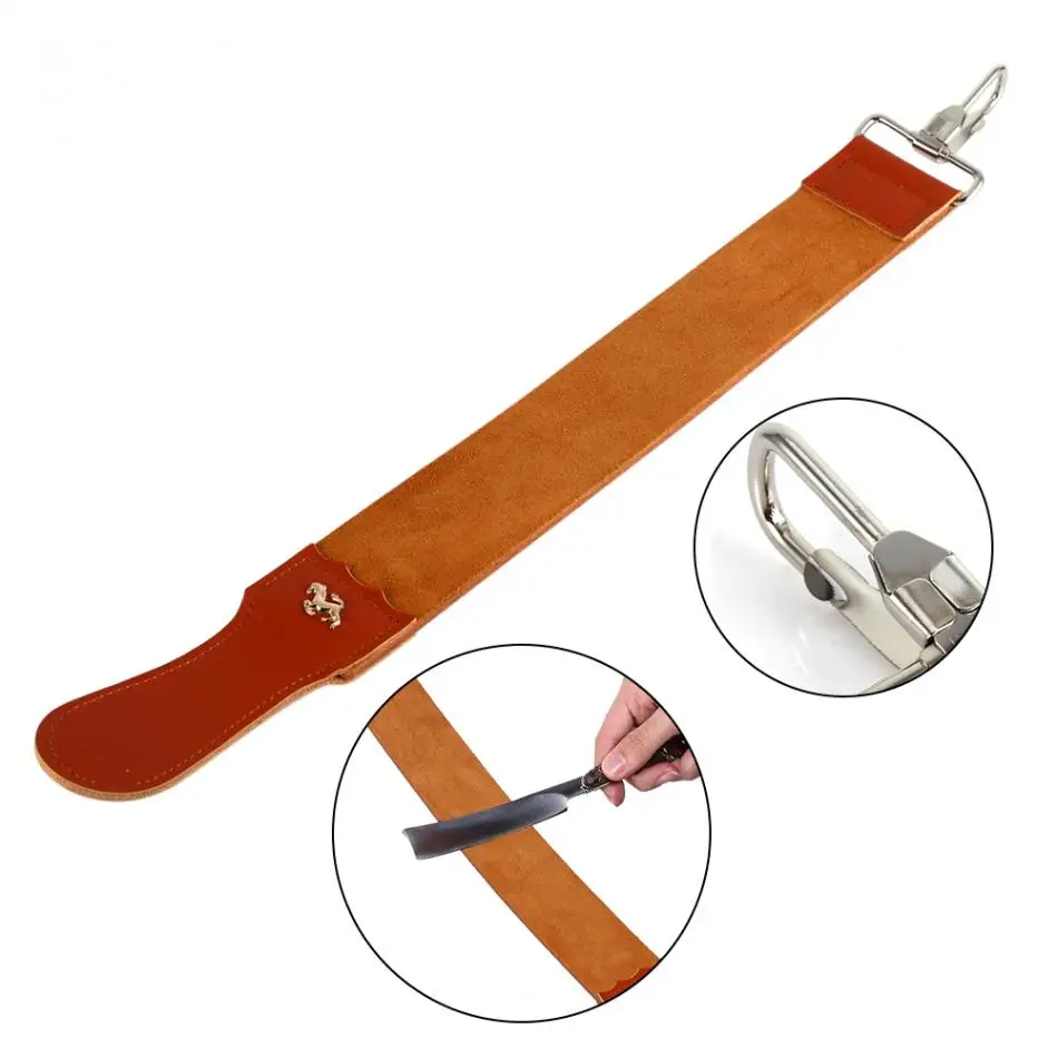 

2021 Double-layer Genuine Leather Shaving Strop Straight Razor Sharpener Strap Belt Necessary Shaving Strap Leather Strop