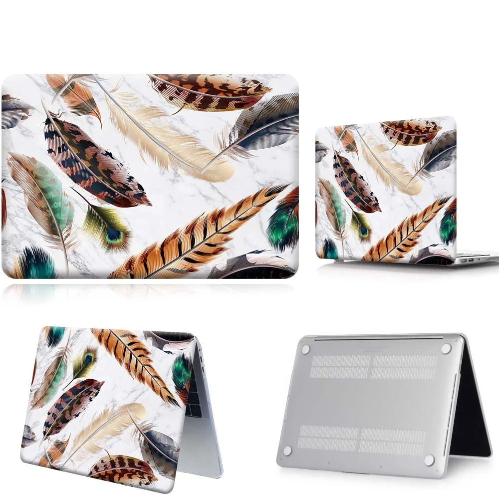 

Feather Pattern Laptop Case For Apple Macbook 12/Air 11 13 A2337/Pro 13(A2251 A2289) 15 16 Anti-slip Cover For Pro 13 A2338