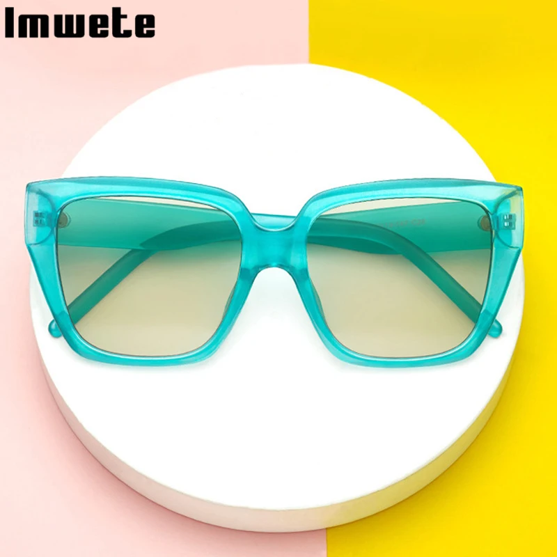 

Imwete 2021 Sunglasses Women Trend Cat Eye Fashion Men Sun Glasses Square Big Frame Anti Ultraviolet Eyeglasses UV400