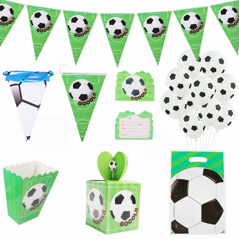 Футбольная одноразовая посуда набор бумажная салфетка под тарелку кружку для