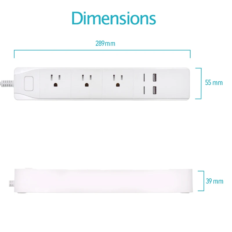 Удлинитель с 2 USB портами и поддержкой Wi Fi 1 8 м 10 А|Умные розетки| |