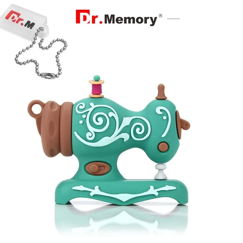 Зеленый Швейная машина, Usb флеш-накопитель, карта памяти, Usb ключ, 2,0, флешка, 32 ГБ, 16 ГБ, 8 ГБ, 4 Гб, силиконовая флеш-память, 128 ГБ, 64 ГБ, милая u-образная флешка - Цвет: Зеленый