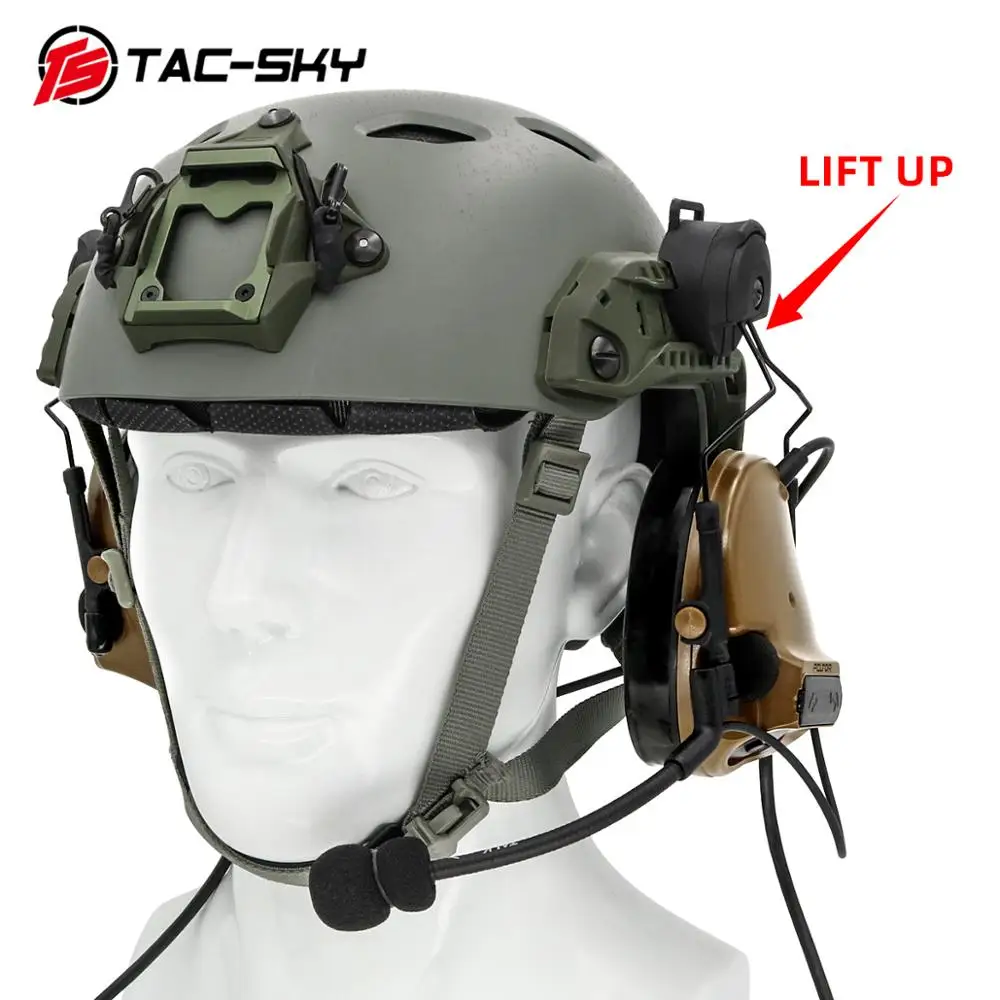 TAC-SKY COMTAC III двойная версия шлема кронштейн силиконовые наушники шумоподавление пикап Тактическая Военная гарнитура CB