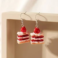 1pair earring for women resin drop custom made handmade cute girls sweet gift cake food donuts