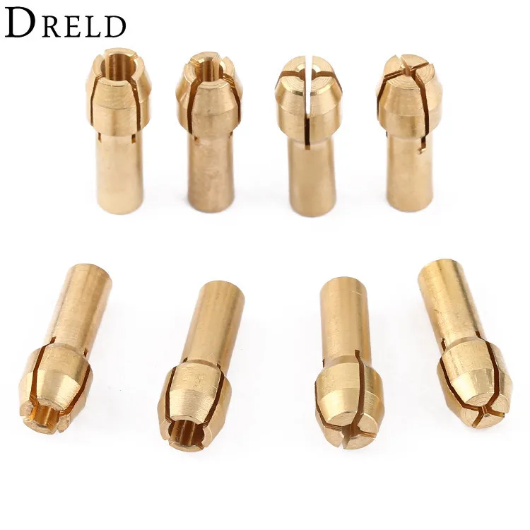 DRELD 8 шт мини дрель адаптер для патронов 1/1.6/2.4/3.2 мм Dremel Дрель Чак Латунь цанговый