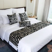 1 piece classic zebra design bed runner polyester bedspreads luxurious bed flag decorative bed cover home hotel use