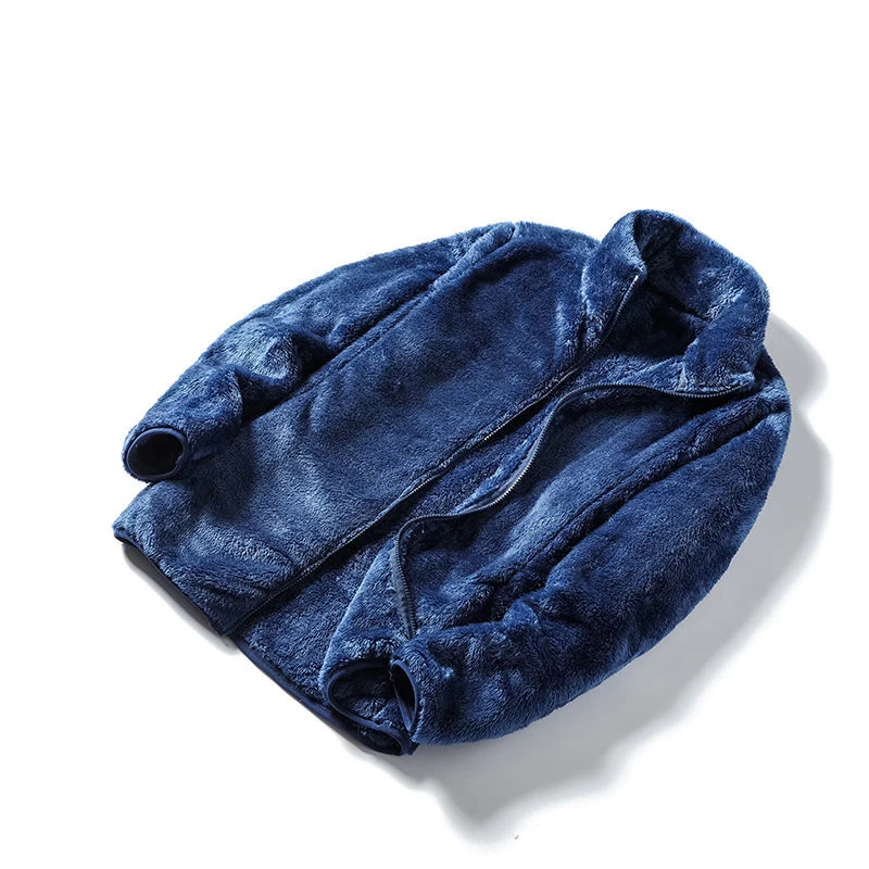 

Oversize Women Polar Fleece Jacket Lovers Stand Collar Loose Warm Outerwear Man's Autumn Winter Double-sided Velvet Zipper Coat
