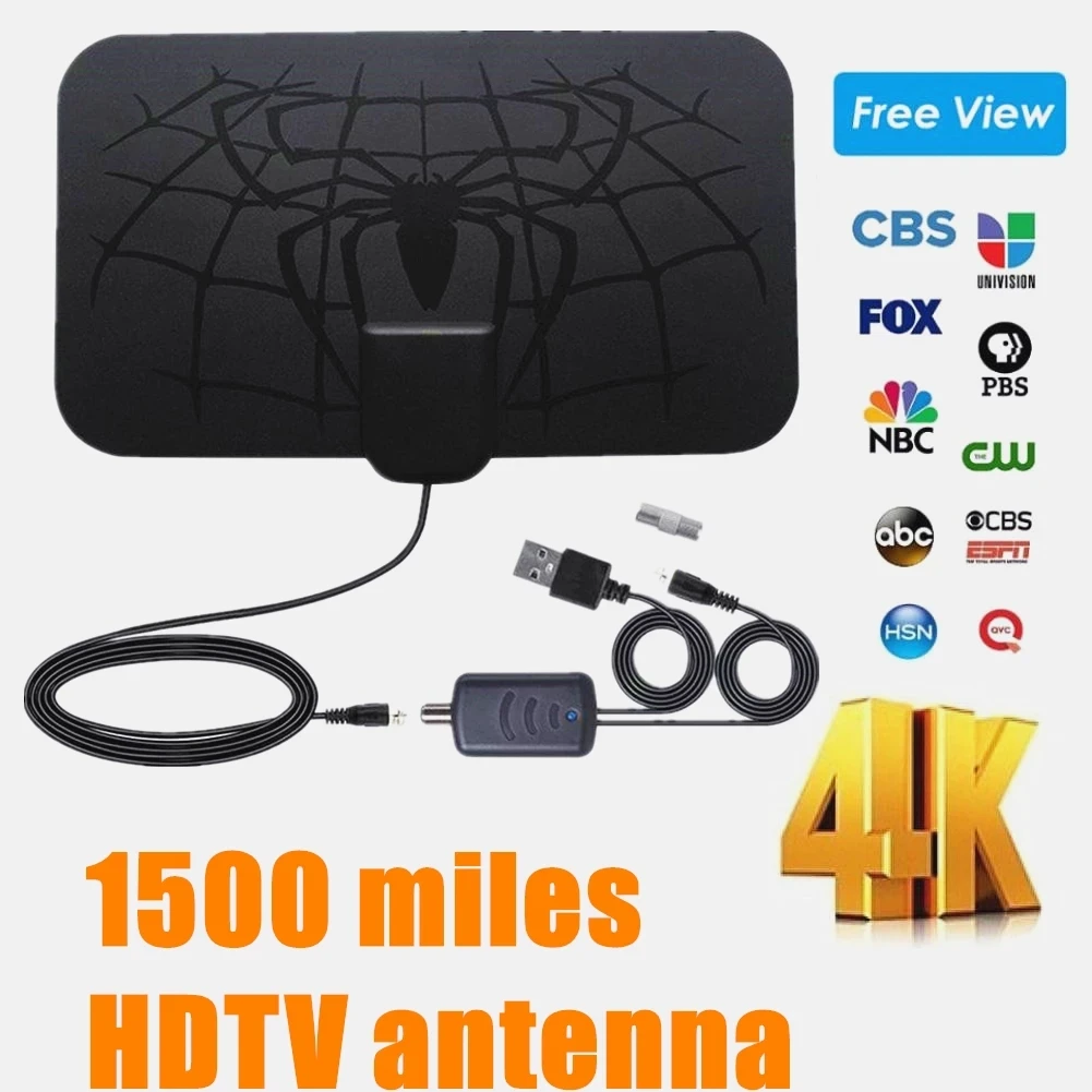 Hengshanlao Крытый 1500 миль цифровой телевизионная антенна Антенна усиленный HD 4K DVB T2