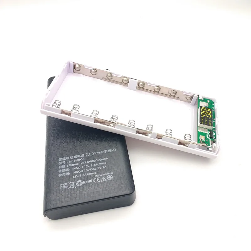 Внешний аккумулятор 18650 Чехол DIY kit power bank box 2a Аккумулятор быстрое зарядное