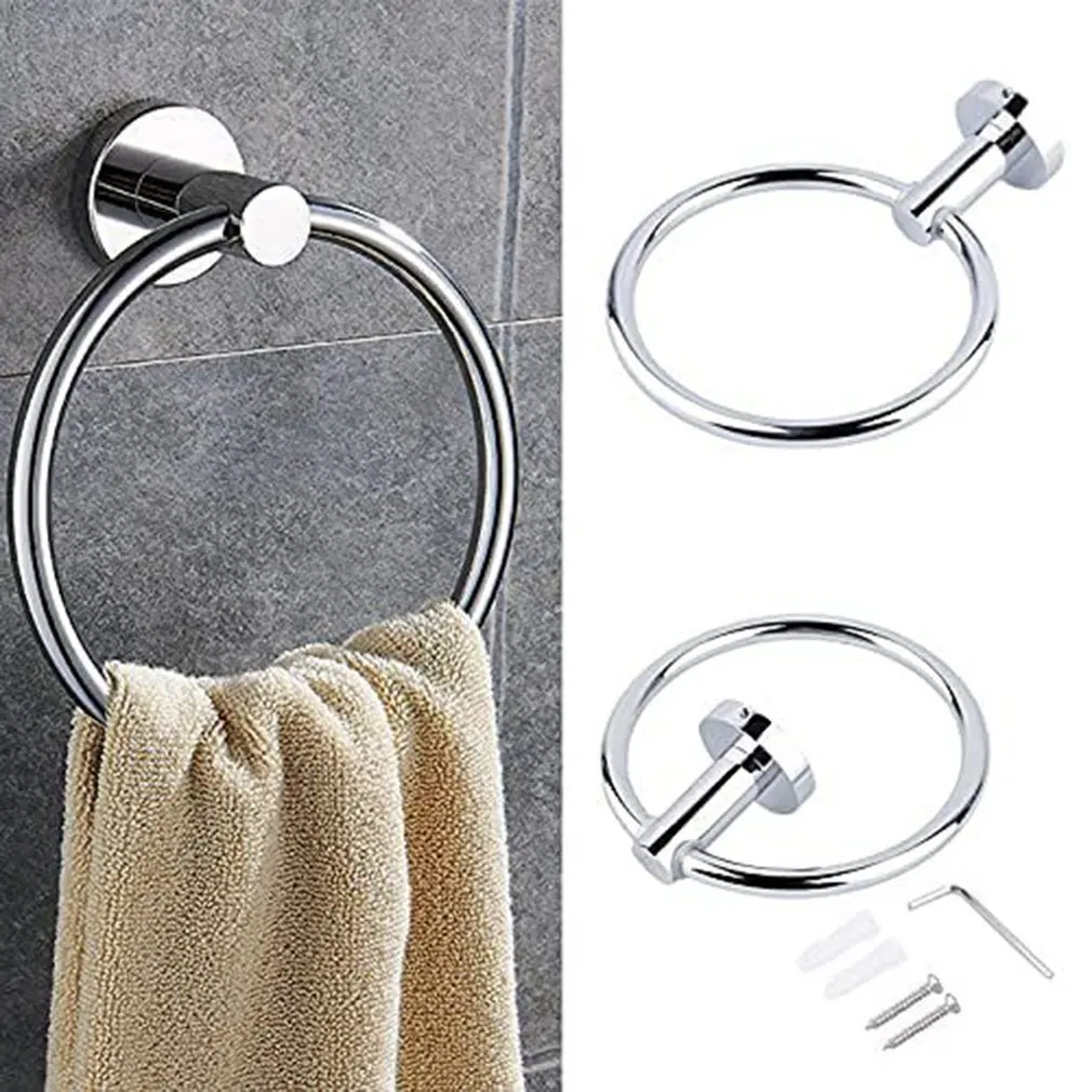 

Towel Ring Hand Towel Holder For Bathroom 304 Stainless Steel Hand Towel Racks Wall Mount Bathroom Hardware Round Towel Hanger~