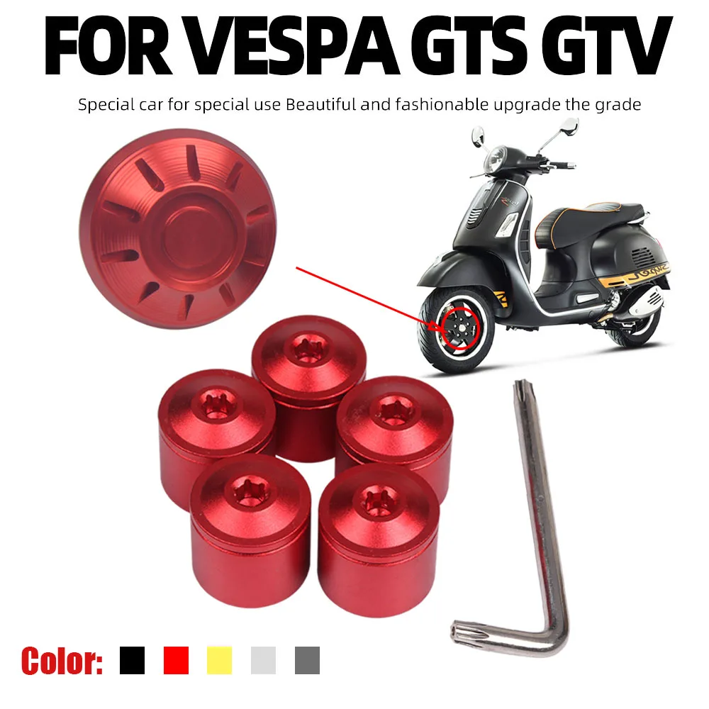 

For Piaggio Vespa GTS Primavera LXV LX 125 150 200 250 300 Decorative Hubcap Side Screw Cap Wheel Hub Cover GTS250 GTS300