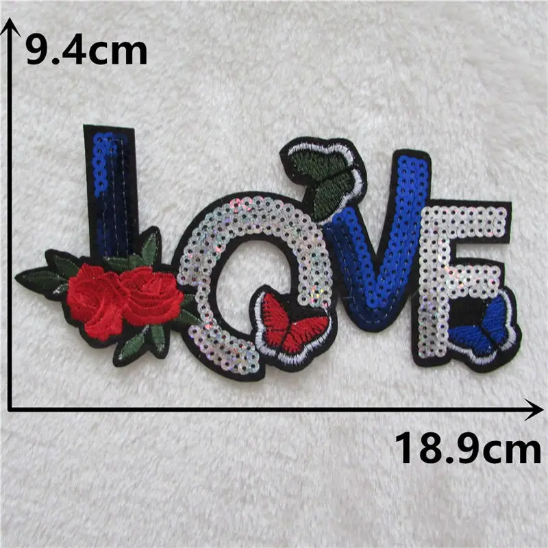 

Hot sale Clothing Applique Letter CooL LOVE stripes Cartoon embroidery iron on patches DIY Sewing Accessories Sticker Badges