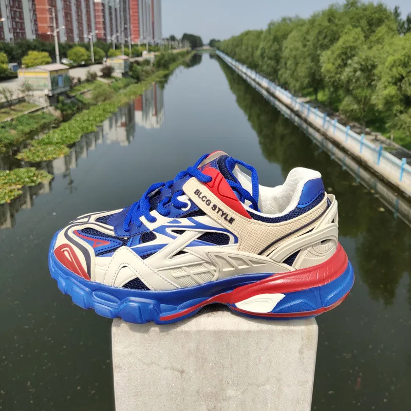 

Platform Sports Soles Casual Chunky Mixed Colors Sneakers Breathable Couples Zapatillas Running Comfortable Women Shoe 36-44