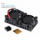 Raspberry Pi 4 Модель B, двойной вентилятор с радиатором, Охлаждающие вентиляторы, дополнительно для Raspberry Pi 33B +4B