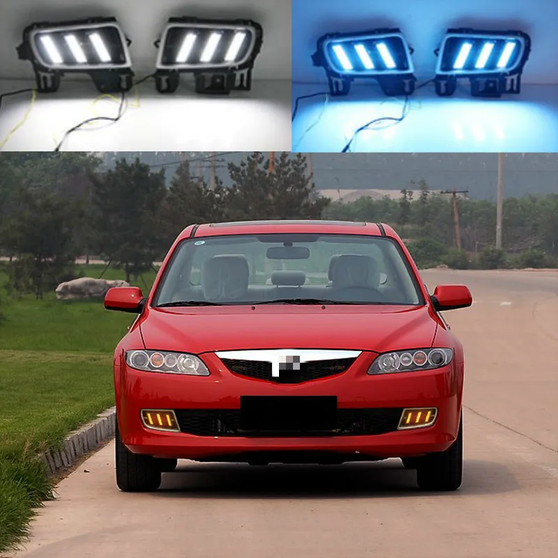 

1Pair For Mazda 6 Mazda6 2006-2009 Front Car Flashing LED Daytime Light Running Light DRL Fog Lamp Daylight Driving Light