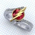 Кольцо в форме вспышки с красным кристаллом для женщин и мужчин, стильное Роскошное дизайнерское Ювелирное Украшение для вечевечерние кольца, подарок на день рождения, 2020