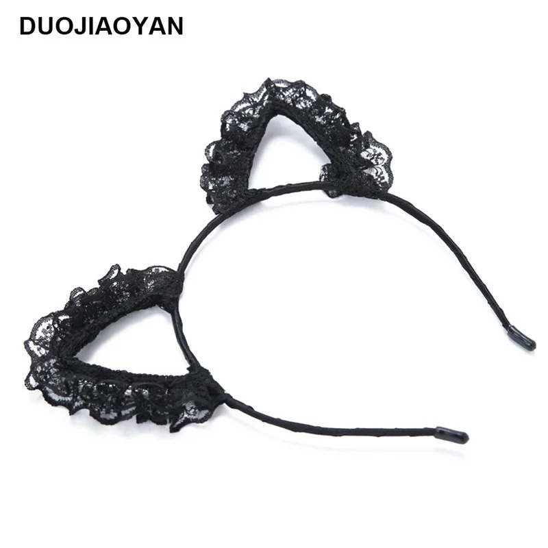 Продажа кружевных обручей с кошачьими ушками для девочек обруч лисы ветровой