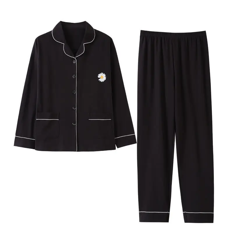 Pajamas Women's Spring and Autumn Sleepwear Thin Cardigan Sweet Cotton New Home Service Suit  Can Be Worn Outside Pyjama