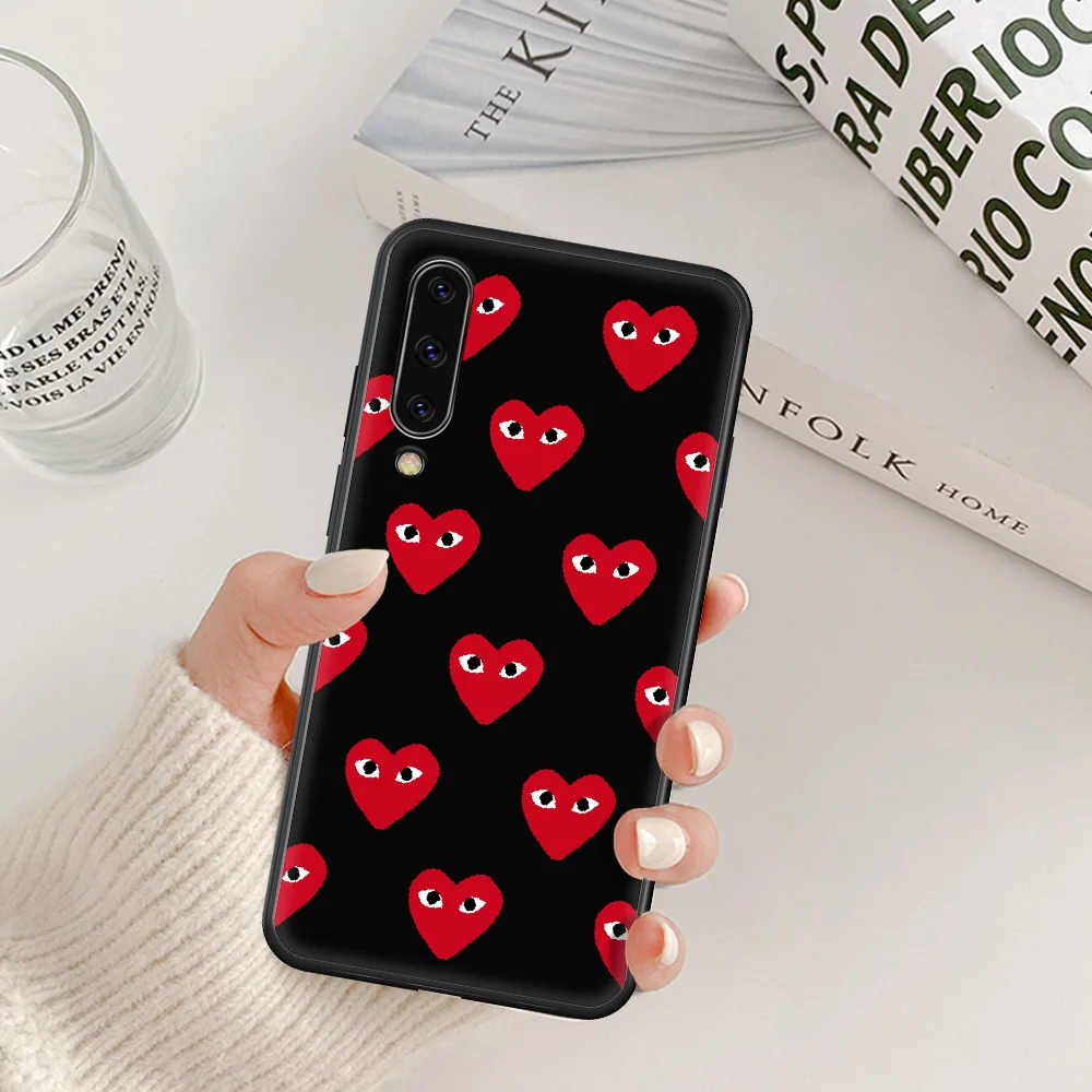 

Japan CDG brand Phone Case For Samsung Galaxy A 5 7 8 10 20 20E 21S 30 30S 40 50 51 70 71 black Back Pretty Etui Soft Funda