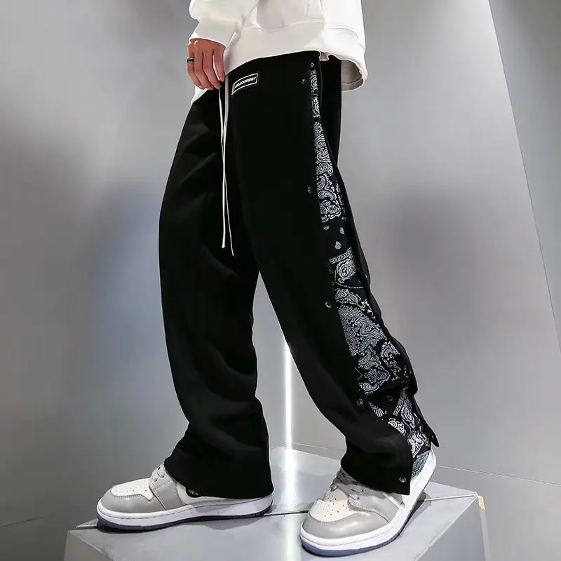 Men Pants Harajuku Fashion Baggy Joggers Pants Mens Sweatpants Casual Trousers Straight Grey Black Pants Men Korean Streetwear