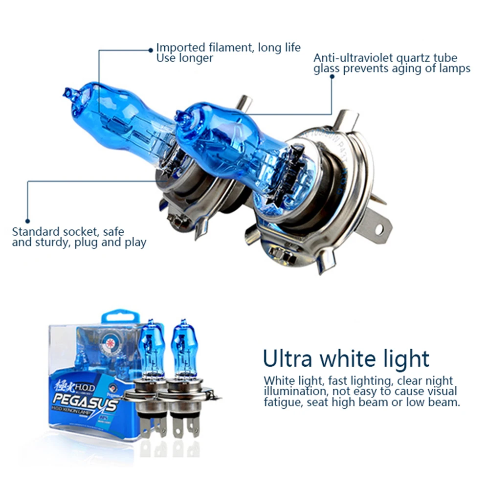 CARCTR автомобиль галогенная лампа 12V 100W H1 H3 H4 H7 H8/9/11 лет 9005 9006 880/881 3000K 6000K дальнего и ближнего лампы, галогенные лампы для автомобилей