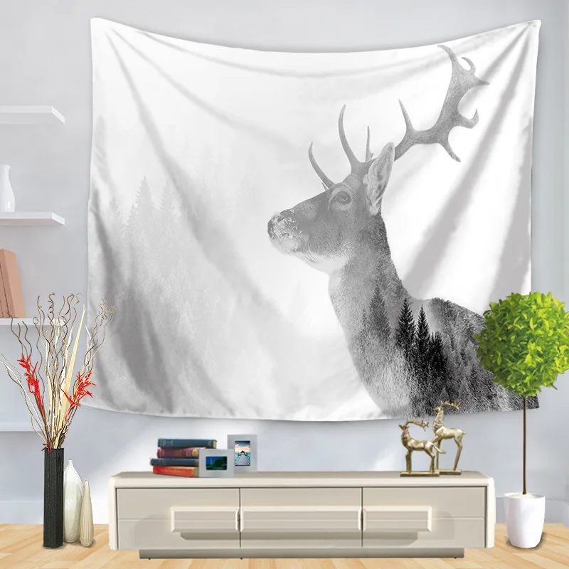 Лося настенный гобелен мечтательный лес лося для посадки деревьев хиппи