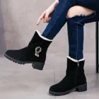 Женские зимние ботинки 2021, новый стиль, зимняя теплая обувь из натуральной овечьей кожи с подкладкой из натуральной овечьей кожи на молнии, водонепроницаемая