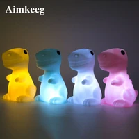led dinosaur night light small animal soft colored lights for family room cute decoration childrens christmas gift table lamp
