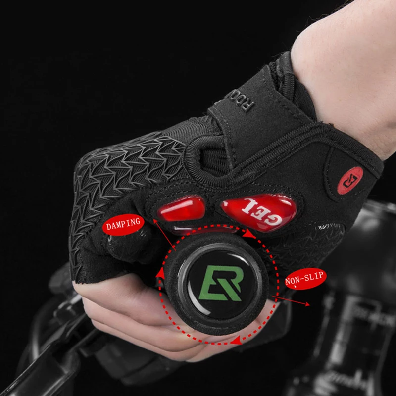 ROCKBROS велосипедные перчатки весна осень на половину пальца противоударные MTB