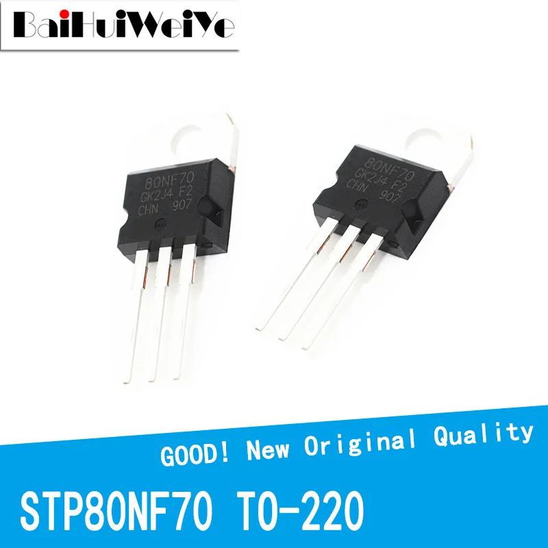

10PCS/LOT STP80NF70 P80NF70 80NF7 80A 70V TO-220 TO220 Transistor MOSFET New Original Good Quality Chipset
