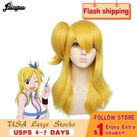 ebingoo synthetic fairy tail lucy heartfilia cosplay wig long straight heat resistant fiber hair women wig for costume party