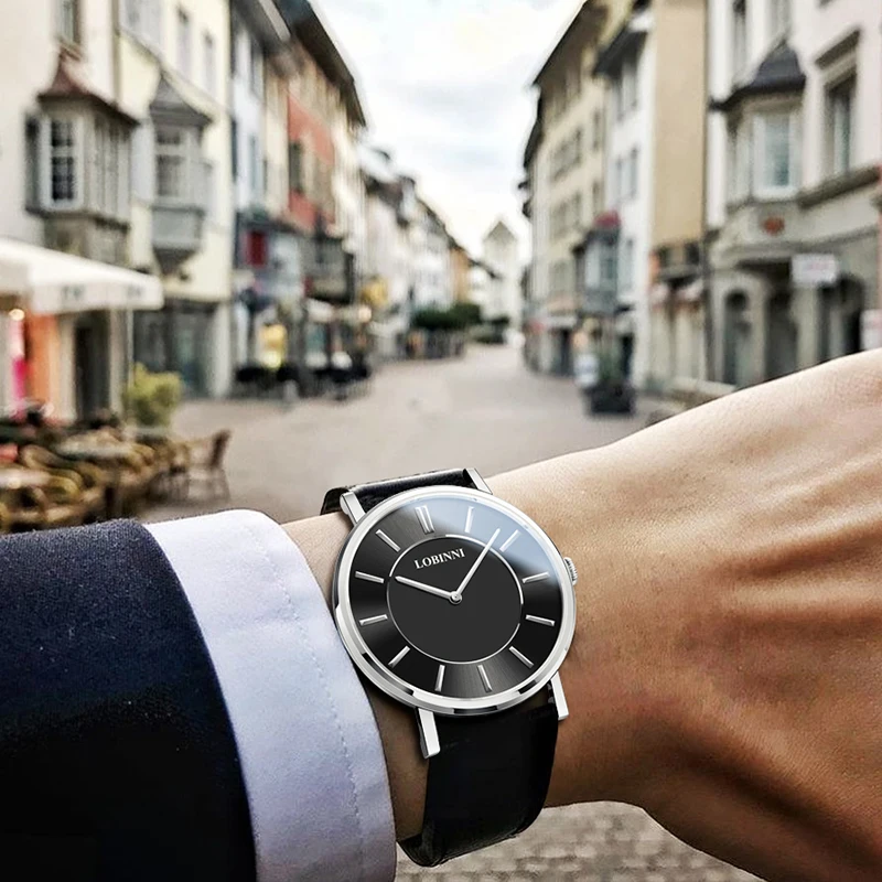 LOBINNI Switzerland Роскошные Брендовые часы для влюбленных из кожи модные наручные с