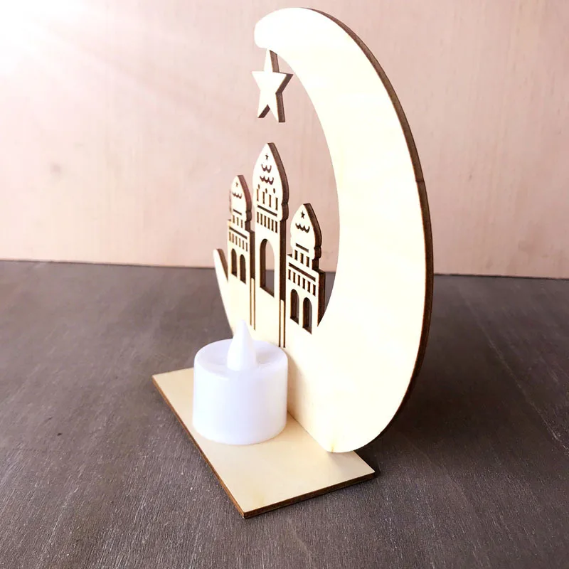 Рамадан ИД Мубарак деревянная табличка Луна мусульманский мубара подвесное