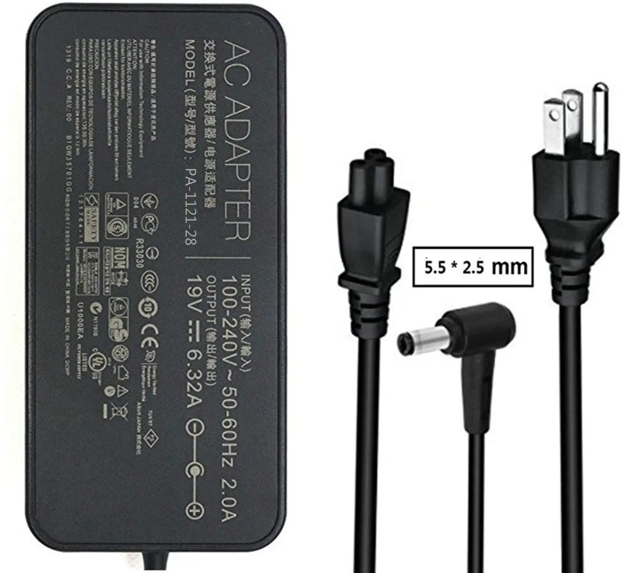 

Huiyuan fit for 19V 6.32A 120w AC Adapter Charger ADP-120RH B,PA-1121-28,ADP-120ZB BB For ASUS ROG GL502 Q550LF N550JV F554LA