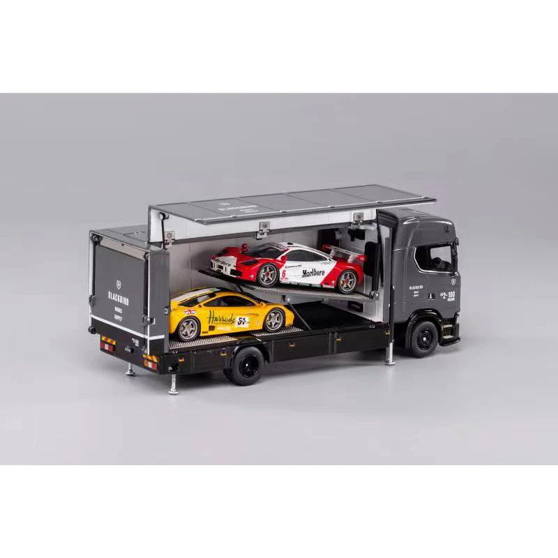 Модель литая автомобиля GCD 1/64 Scania S730 закрытый прицеп для транспортировки с
