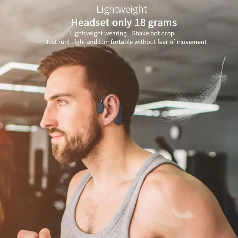 

Bone Conduction Headphones Bluetooth Wireless Waterproof Comfortable Wear Open Ear Hook Light Weight Not In-ear Sports Earphones