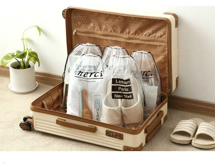 5 шт. прозрачная Водонепроницаемая дорожная сумка для хранения обуви и нижнего