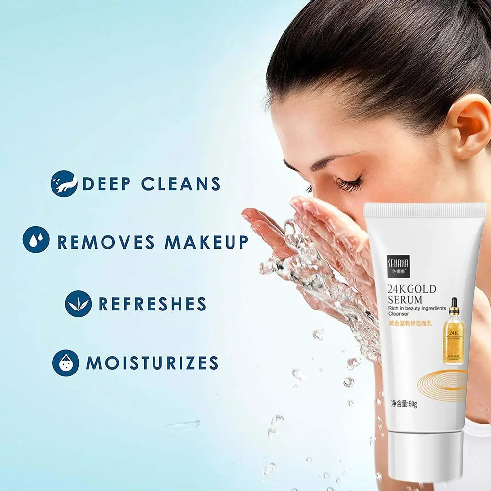 

Cleanser Golden Fullerene Cleanser Mild Refreshing Skin Care Face Moisturizing Cleansing G9G6