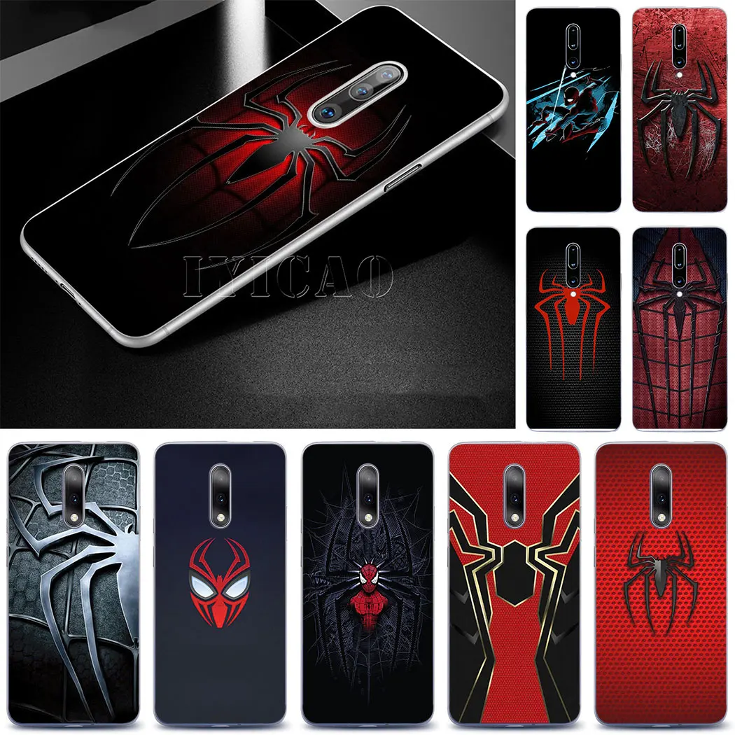 Твердый чехол с логотипом IYICAO Mavel Spiderman для OnePlus 5 6 5T 6T 7 Pro Чехол Для